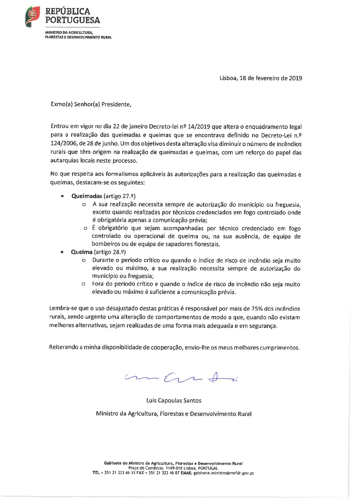 Imagem Queimas e Queimadas - Decreto-Lei nº 14/2019